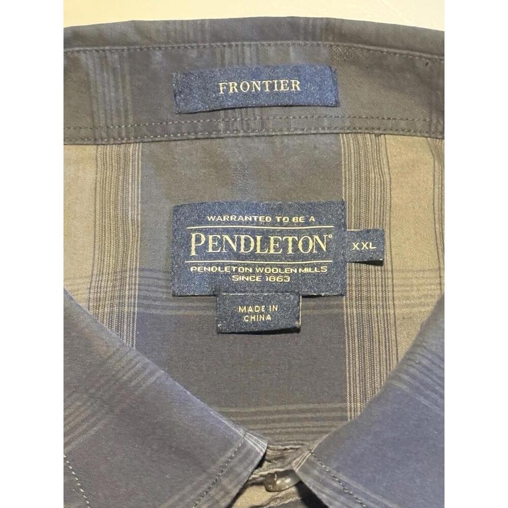 Pendleton Frontier Shirt Western Pearl Snap Men’s XXL Neutral Beige Plaid - Picture 4 of 9